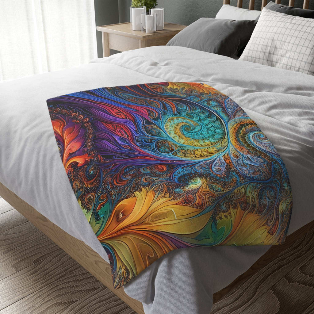 Microfiber Blanket - Fractled Rainbow Design - CTDSF