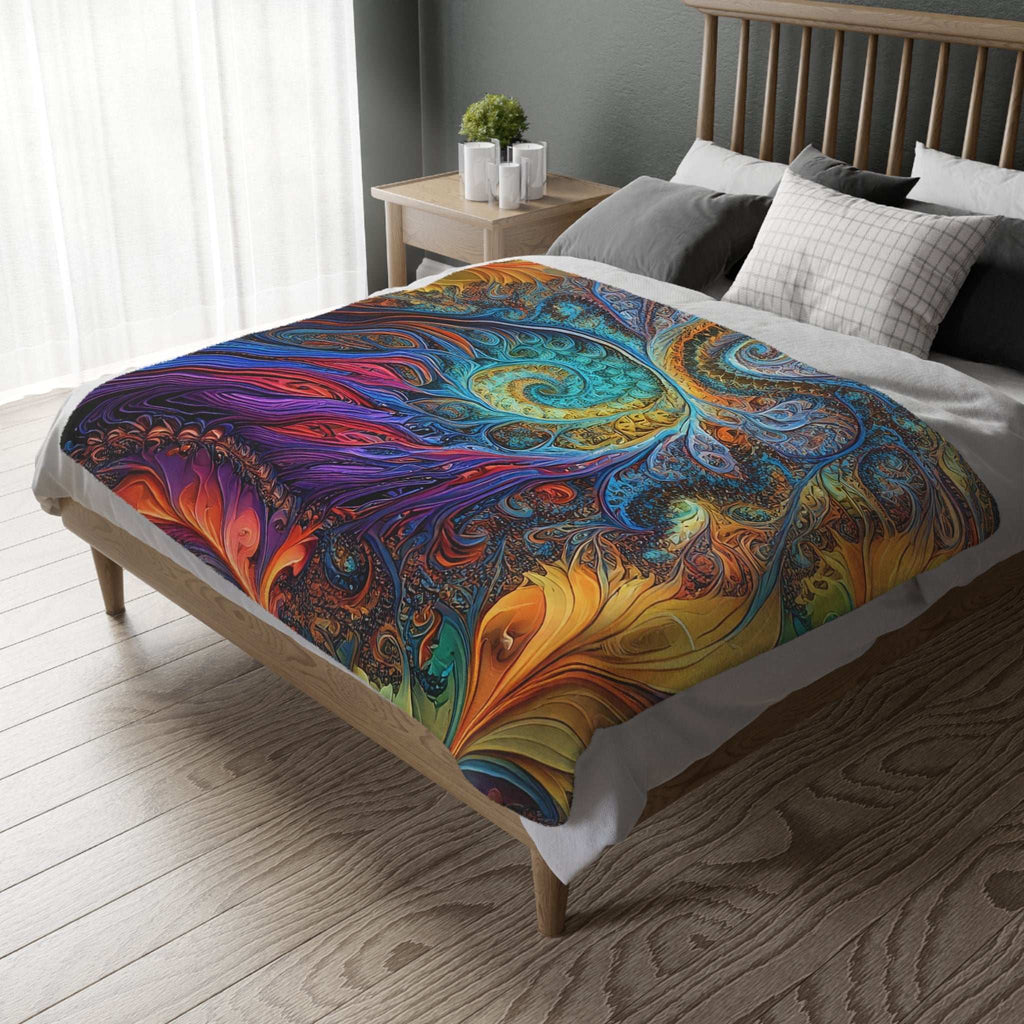 Microfiber Blanket - Fractled Rainbow Design - CTDSF