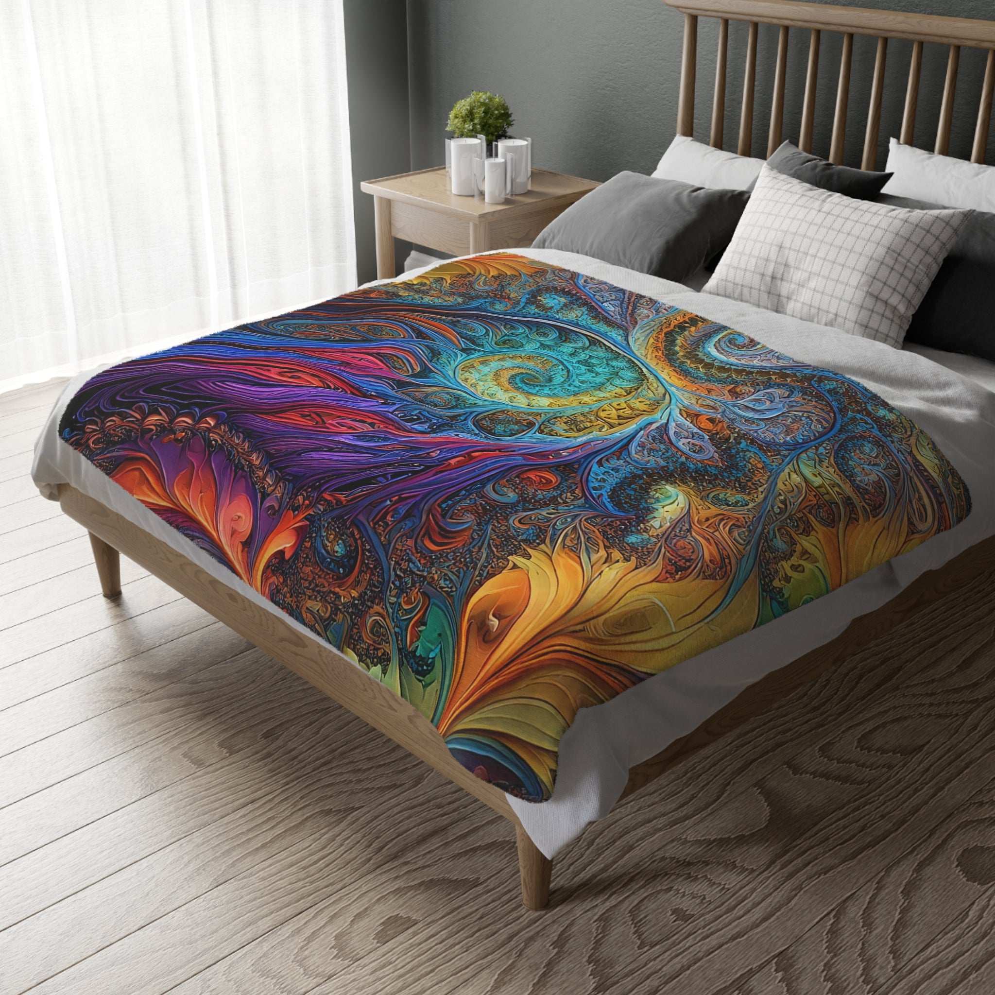 Microfiber Blanket - Fractled Rainbow Design - CTDSF