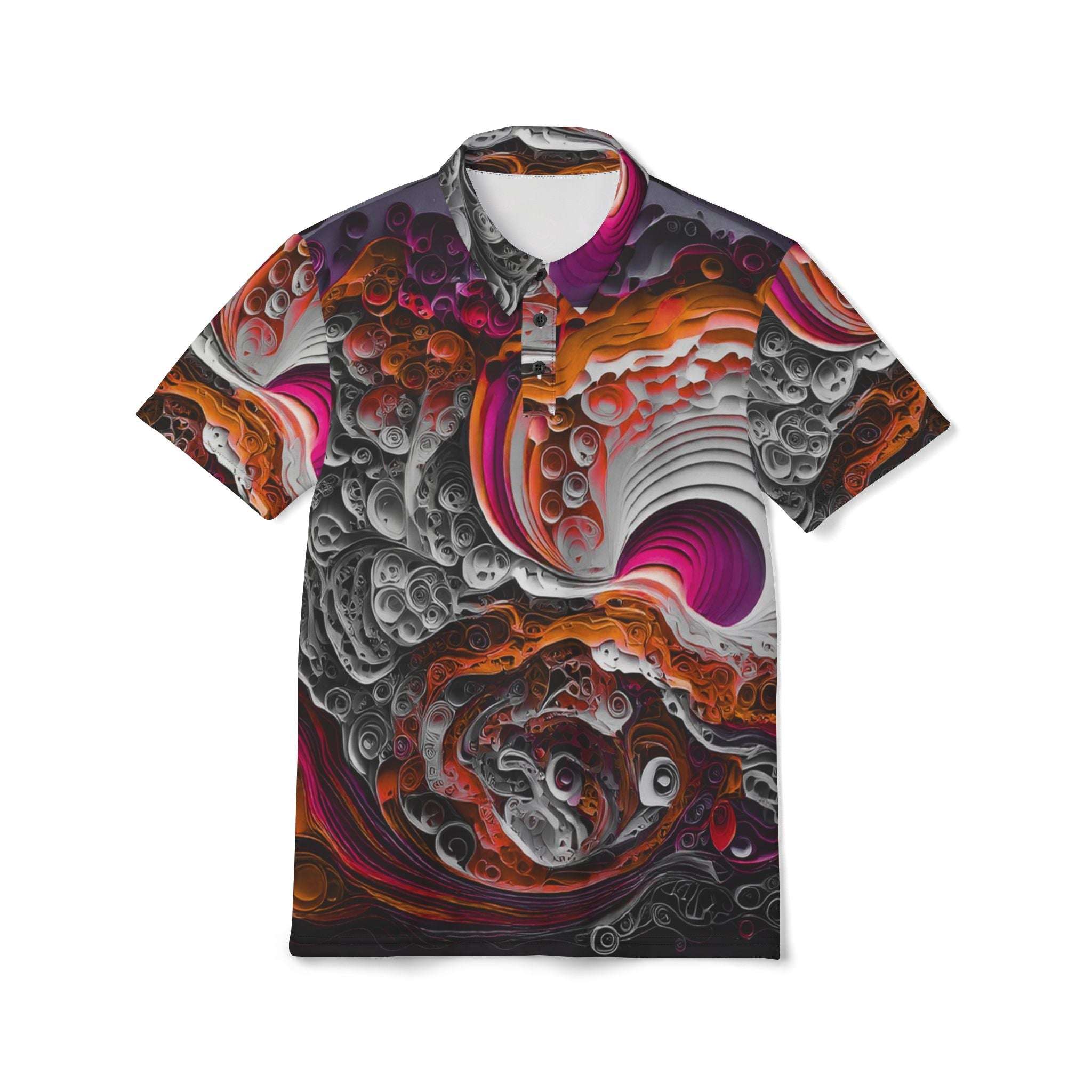 Polo with Topographical Inspired Print - CTDSF