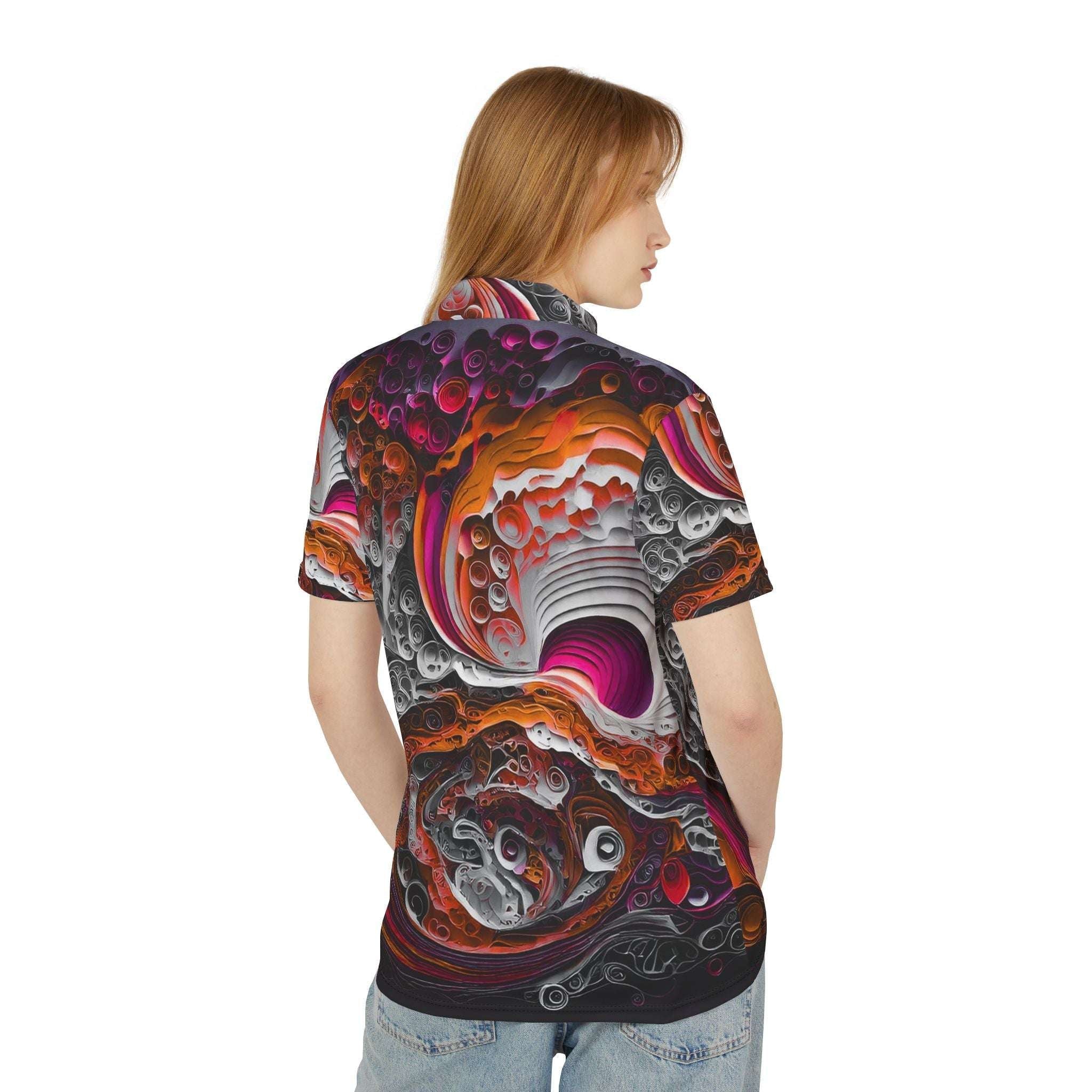 Polo with Topographical Inspired Print - CTDSF