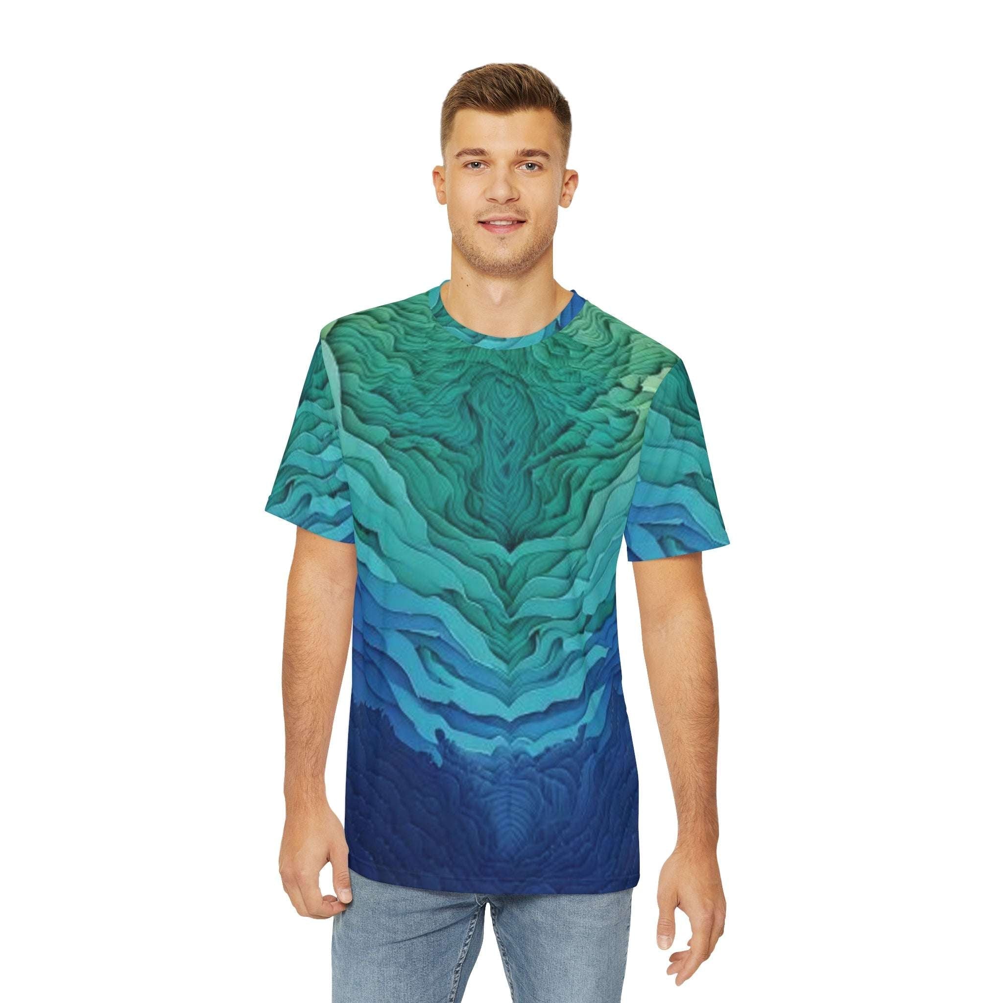 Polyester Tee - Water Topography Inspired Shirt - CTDSF