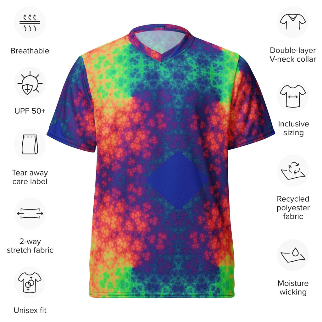Rainbow fractled Recycled unisex sports jersey - CTDSF