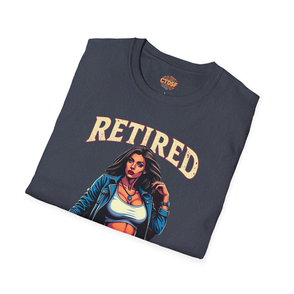 Retired Stripper Unisex Softstyle T-Shirt - Fun Gift for Celebrations - CTDSF