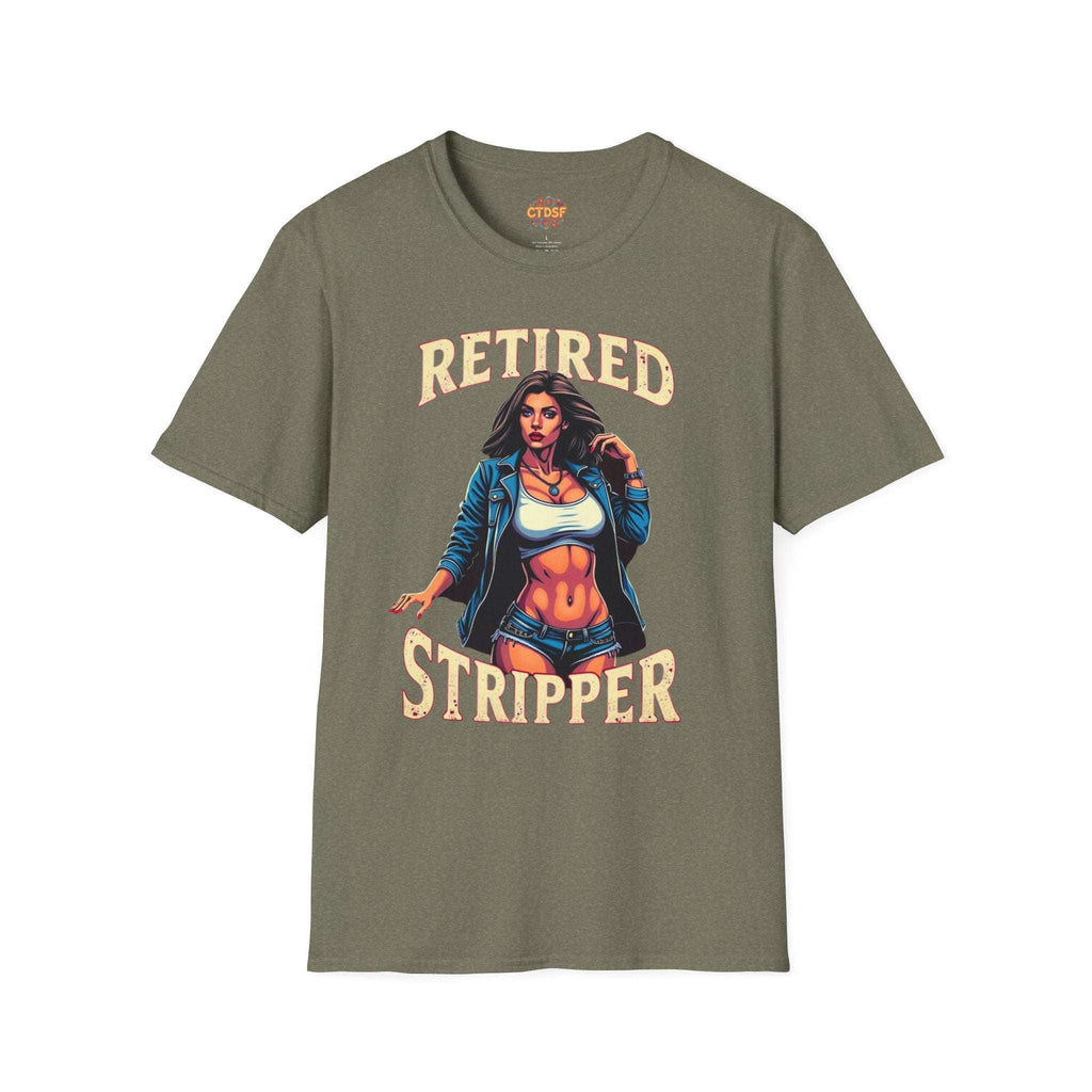 Retired Stripper Unisex Softstyle T-Shirt - Fun Gift for Celebrations - CTDSF
