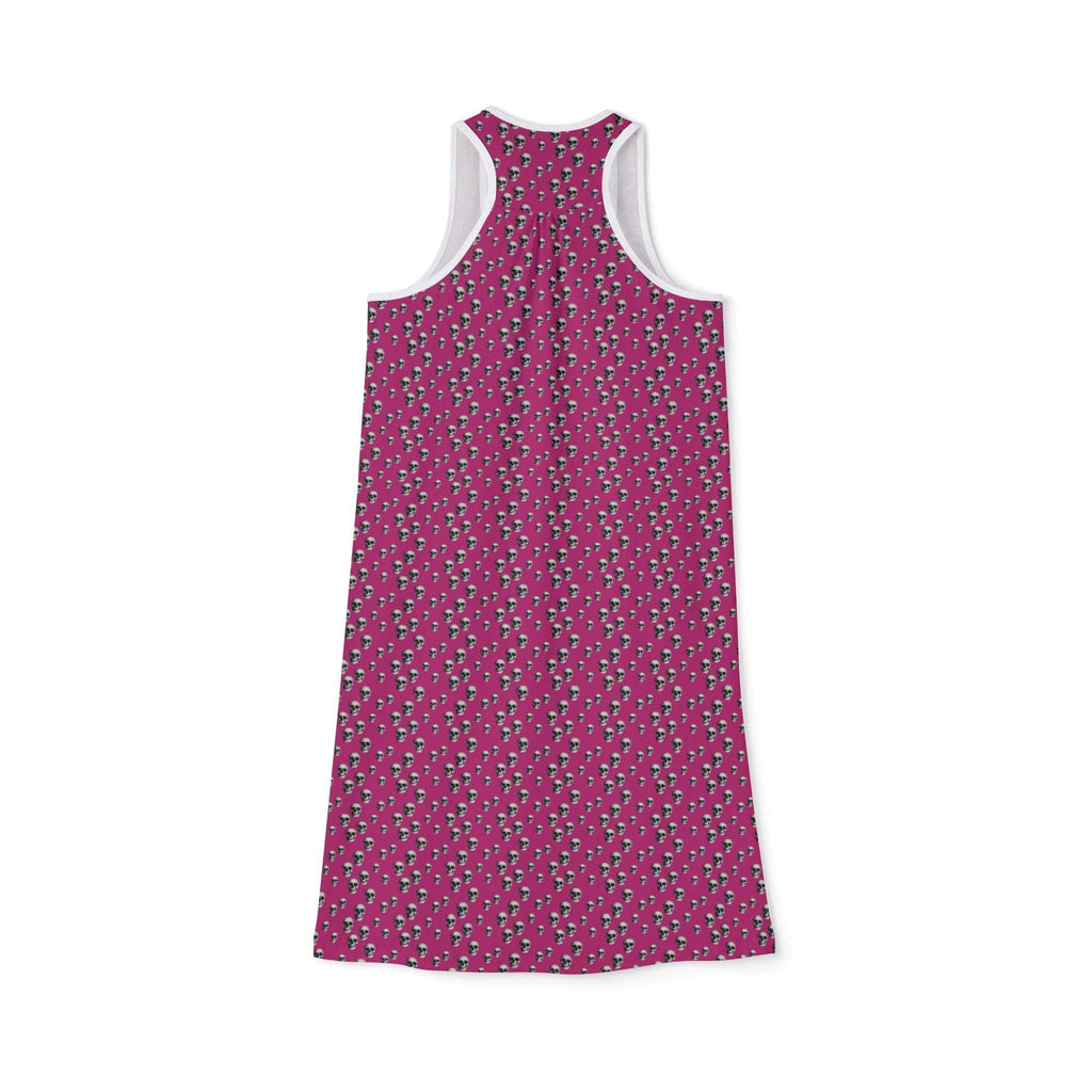 Skull Pattern Pink Racerback Dress - CTDSF