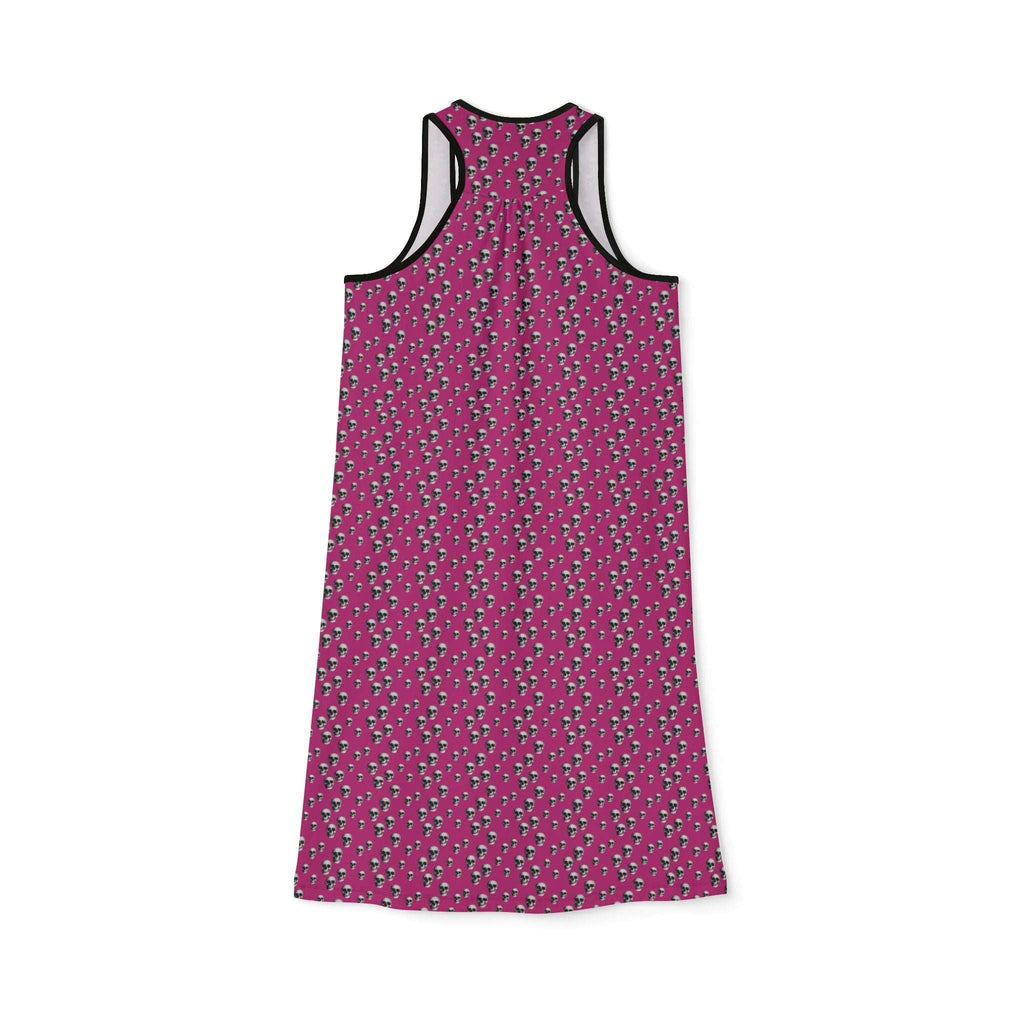 Skull Pattern Pink Racerback Dress - CTDSF