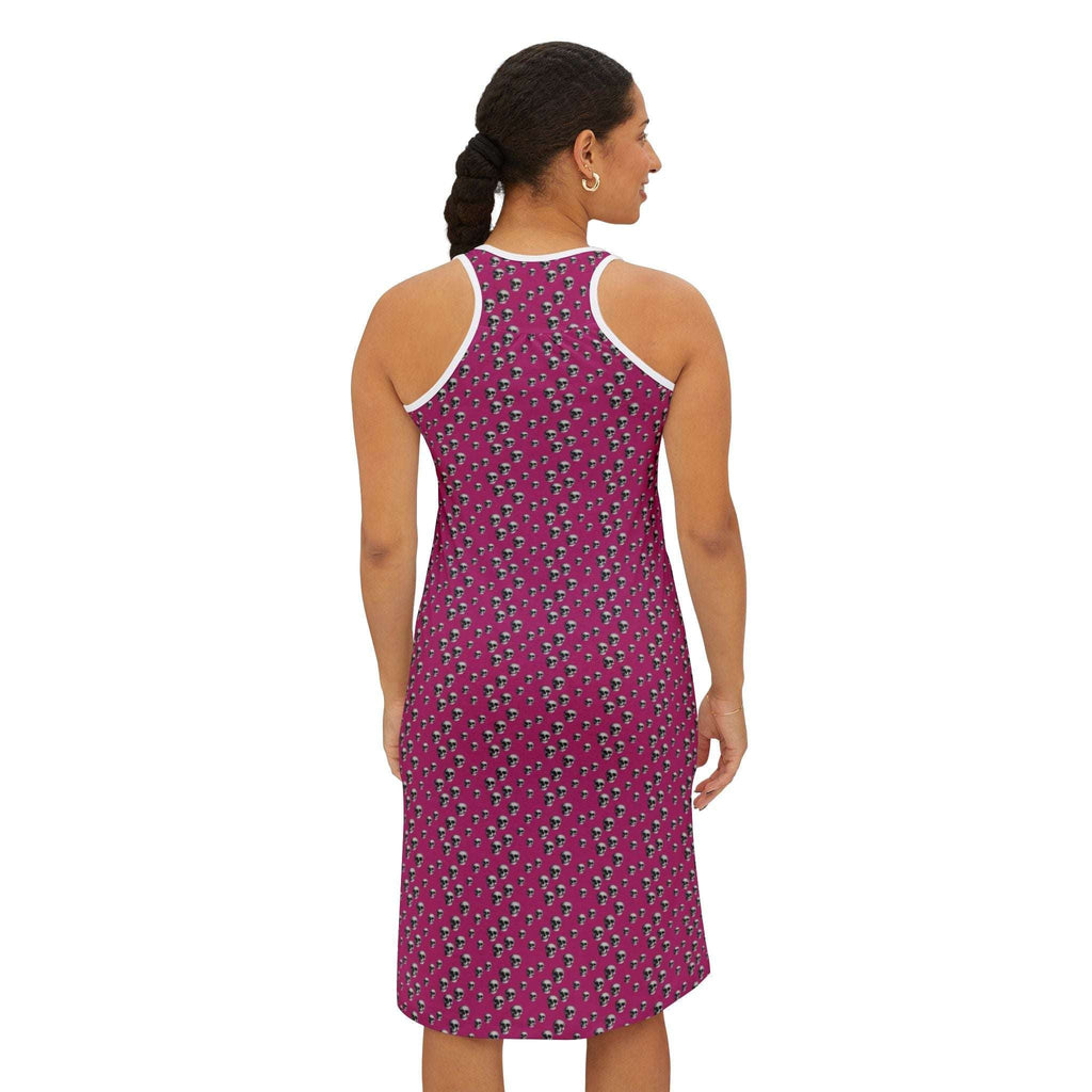 Skull Pattern Pink Racerback Dress - CTDSF