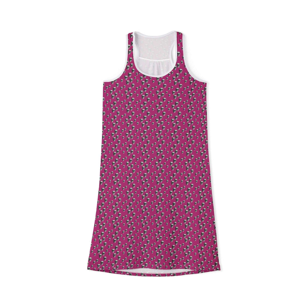 Skull Pattern Pink Racerback Dress - CTDSF