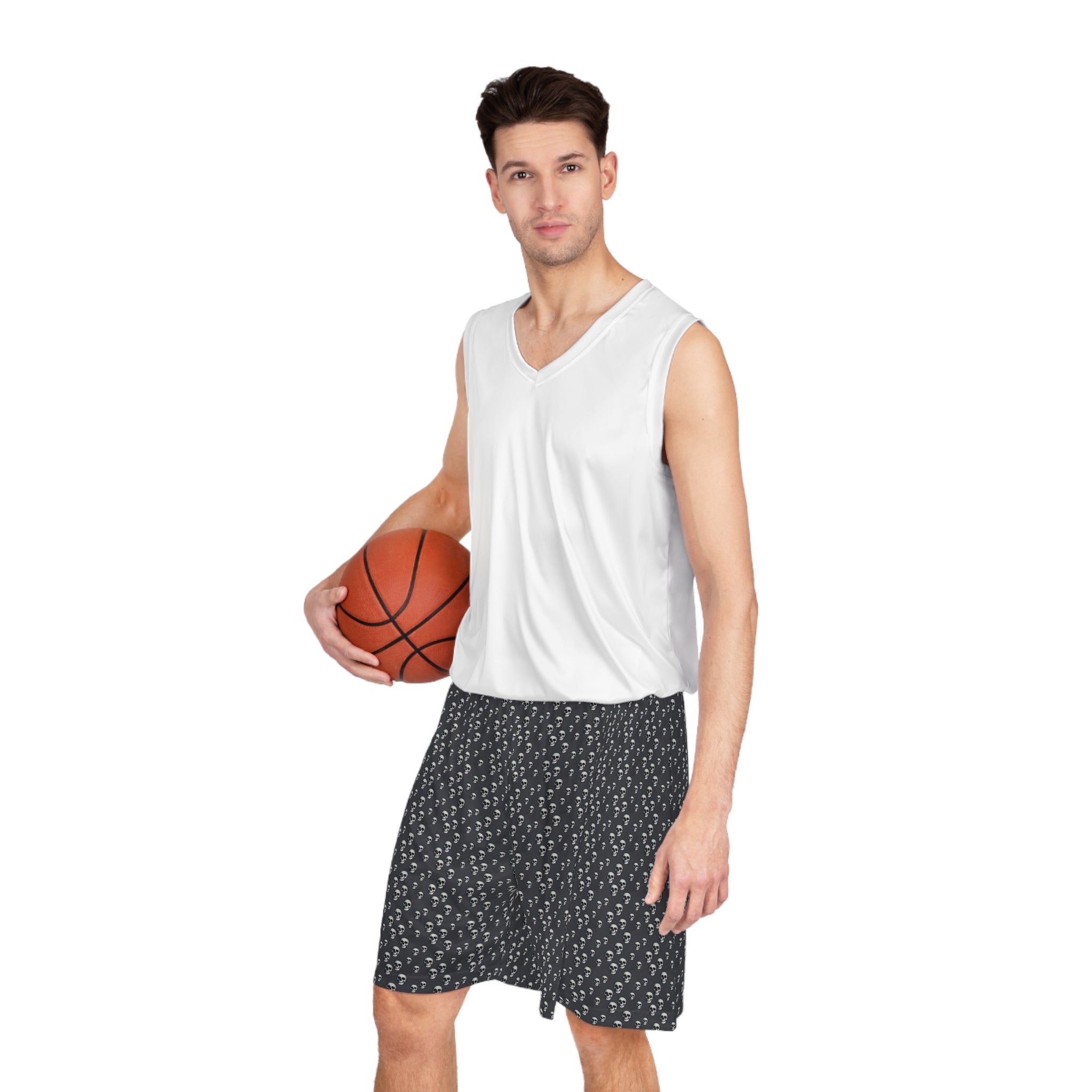 Skull Print Basketball Shorts - CTDSF