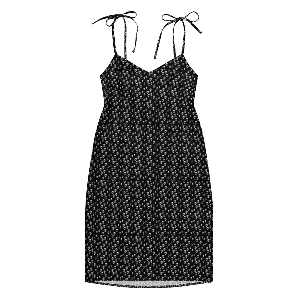 Skull Print Tie - strap midi dress - CTDSF