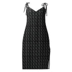 Skull Print Tie - strap midi dress - CTDSF