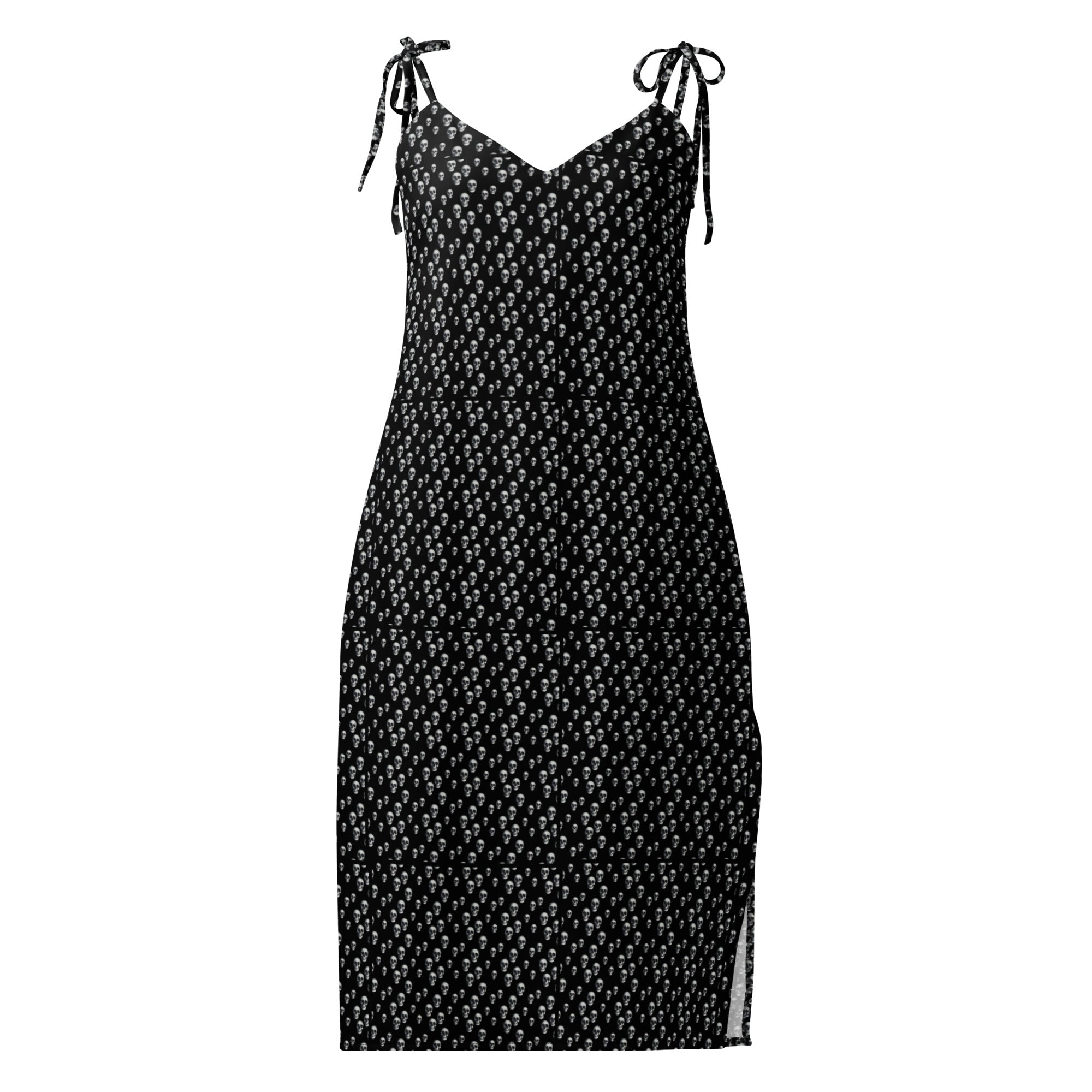 Skull Print Tie - strap midi dress - CTDSF