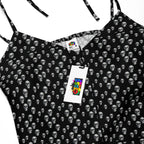 Skull Print Tie - strap midi dress - CTDSF