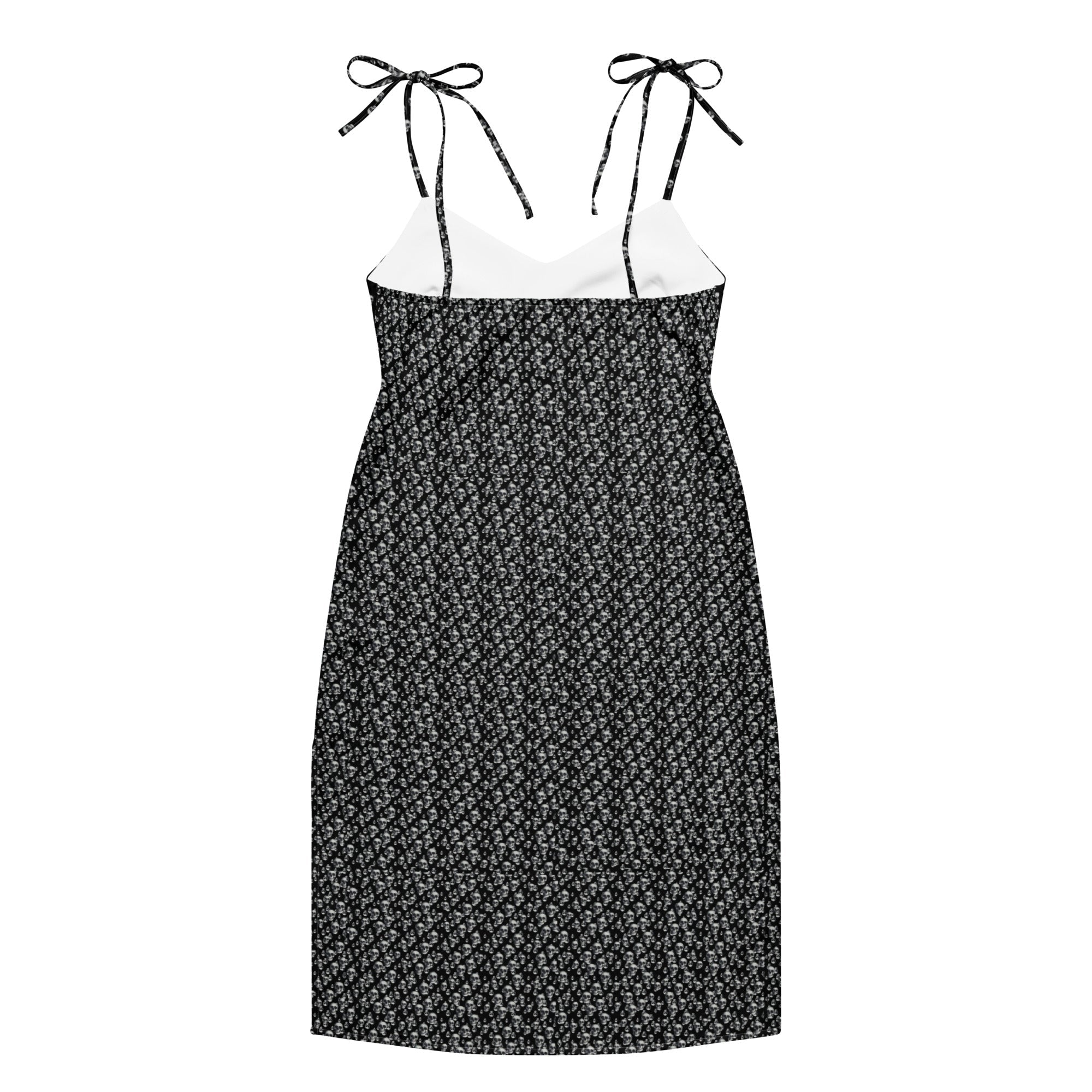 Skull Print Tie - strap midi dress - CTDSF