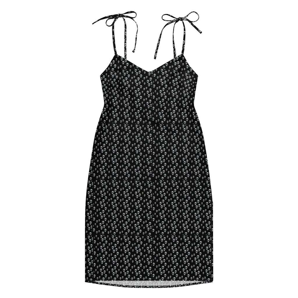 Skull Print Tie - strap midi dress - CTDSF