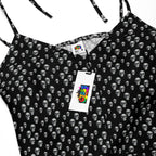 Skull Print Tie - strap midi dress - CTDSF