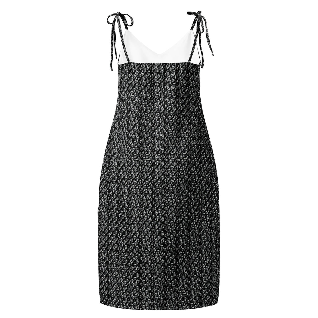 Skull Print Tie - strap midi dress - CTDSF