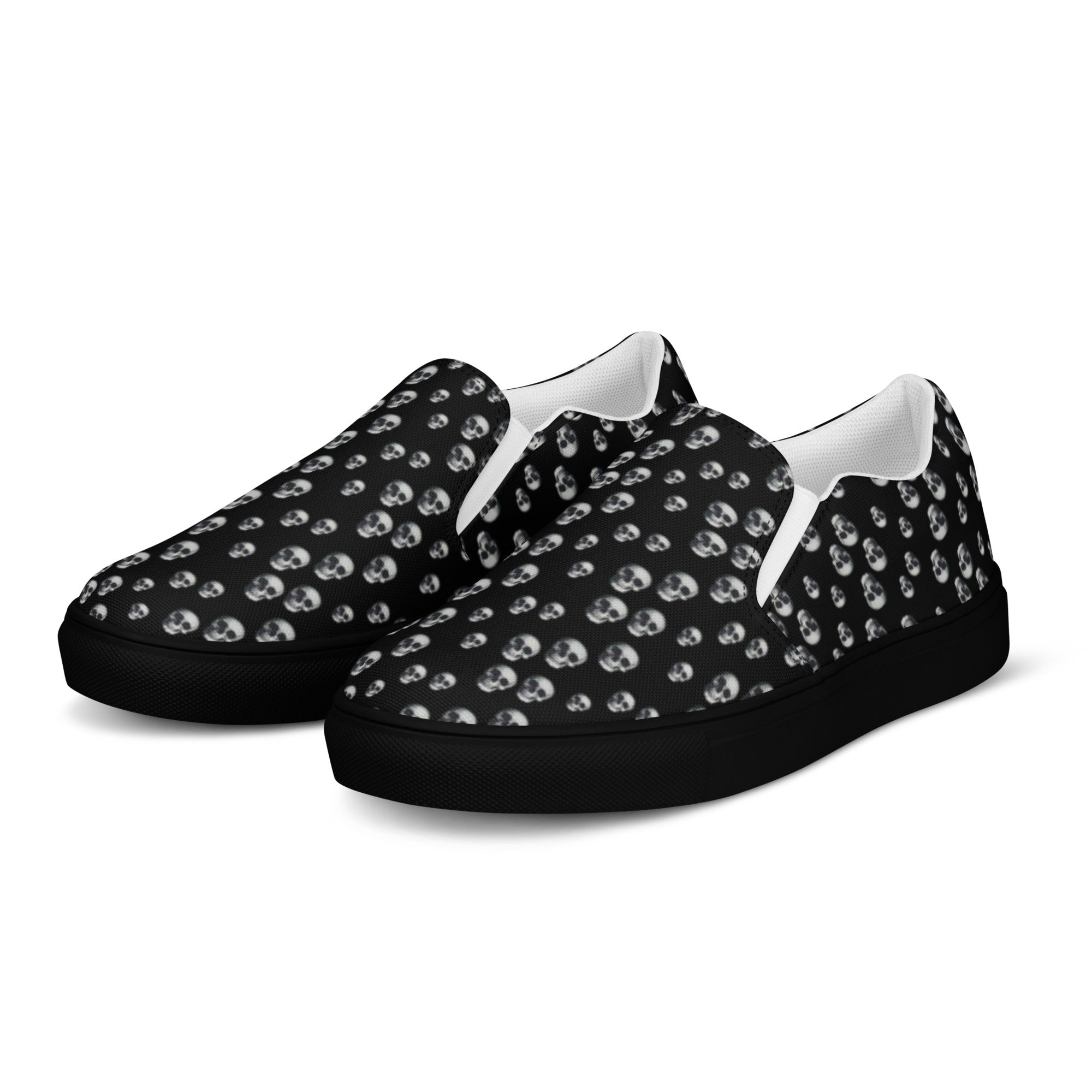 Skull Print Women’s slip - on canvas shoes - CTDSF