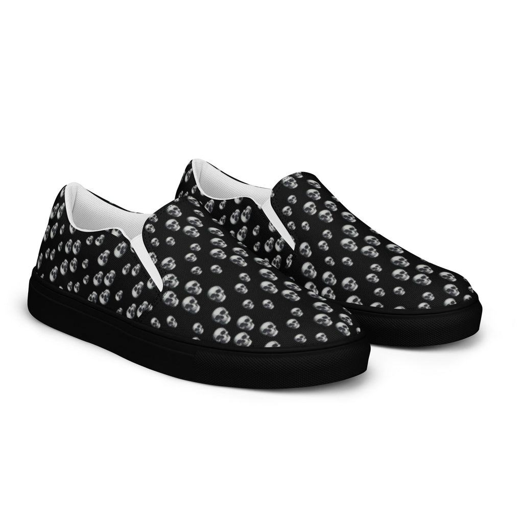 Skull Print Women’s slip - on canvas shoes - CTDSF