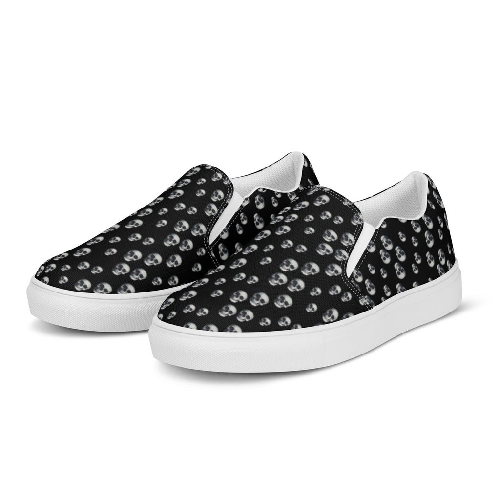 Skull Print Women’s slip - on canvas shoes - CTDSF